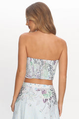 Sazkia Sweetheart Neckline Strapless Top Blue