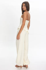 Tilah Drawstring Balloon Pants Cream