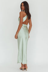 Moonlight Mirage Criss-Cross Back Maxi Dress Pistachio