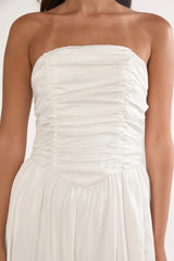 Adalynne Strapless Bow Back Maxi Dress White