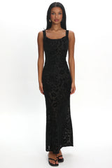 Casablanca Nights Tied Back Maxi Dress Flocked Floral