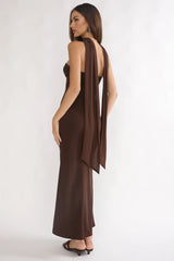 Of The Night Twist Bust Maxi Dress Chocolate