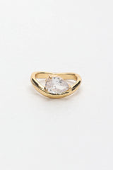 Angelisse Crystal Pear Ring Gold