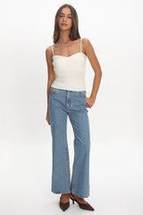 Prudence Ribbed Knit Cami Top Off White