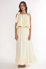 Alera Tied Shoulder Top Vanilla