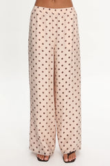 Anessa Straight Leg Pants Polka Dot Cream