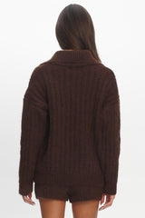 Jenae Oversized Drop Shoulder Sweater Chocolate
