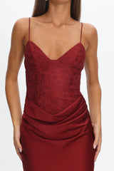 Faelis Draped Waist Maxi Dress Wine