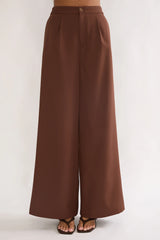 Florene Strapless Split Scarf Pants Chocolate