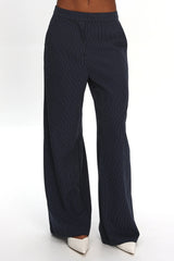 Renee Wide Leg Pants Pinstripe Navy
