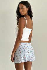 Mckenna Mini Skirt Blue Floral
