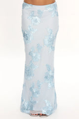 Golden Hours Maxi Skirt Embellished Light Blue