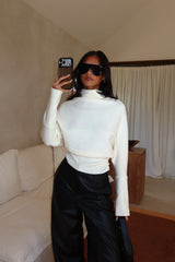 Zyah Turtleneck Knit Sweater Cream