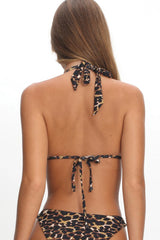 Ivara Bead Halterneck Bikini Top Leopard