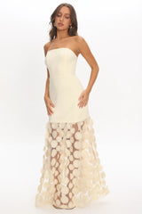Divora Embellished Hem Maxi Dress Butter