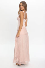 Keia Crepe Chiffon One-Shoulder Maxi Dress Light Pink