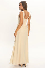 Keia Waist Sash Maxi Dress Powder Butter