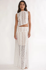 Eleesa Maxi Skirt Lace White