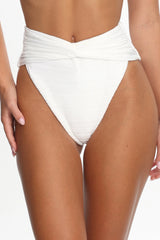 Monique High Waist Twist Bikini Bottom Ivory