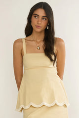 Marcelline Square Neckline Top Apricot
