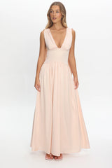 Lorienne Shoulder Sash Maxi Dress Pearl
