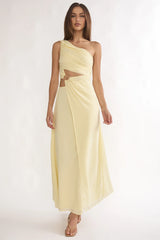 Ivora One-Shoulder Cut-Out Waist Maxi Dress Butter