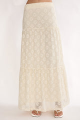 Sera Lane Crochet Maxi Skirt Cream