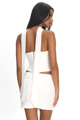 Charise Strapless Neck Tie Top Ivory