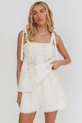 Baybreeze Lace Applique Shorts White