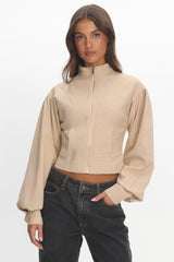 LIONESS Eclipse Jacket Beige Plaid
