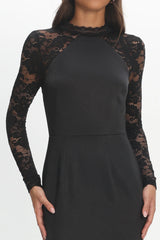 Lucha Lace Sleeve Maxi Dress Black