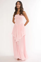 Delin Smocked Layered Maxi Dress Blush